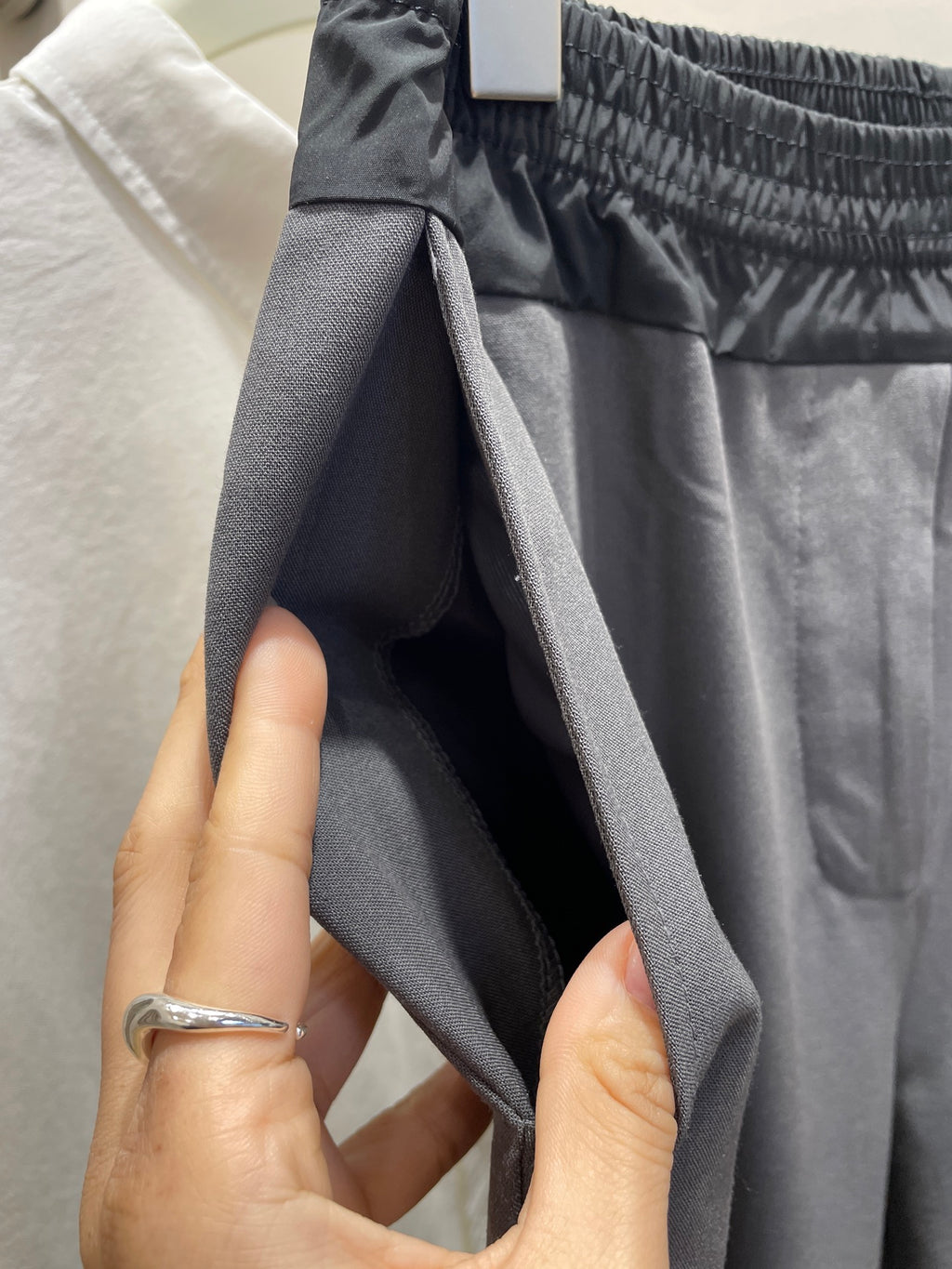 Women's High-Waist Stretchy Wide-Leg Pants Dark Blue Dark Grey S M L