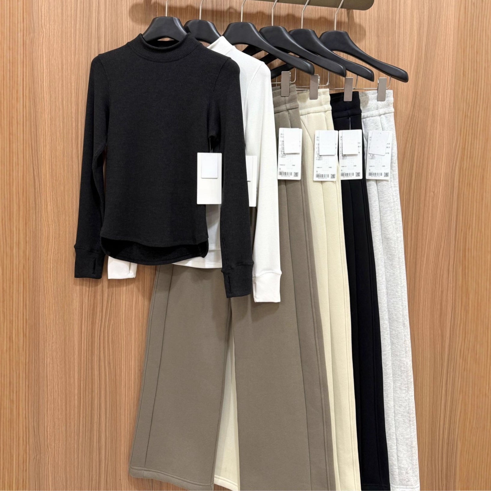 Scb Fleece-Lined High-Waisted Drawstring Wide-Leg Pants Warm Casual Versatile Slimming Autumn Winter Floor-Length Sweatpants 1266