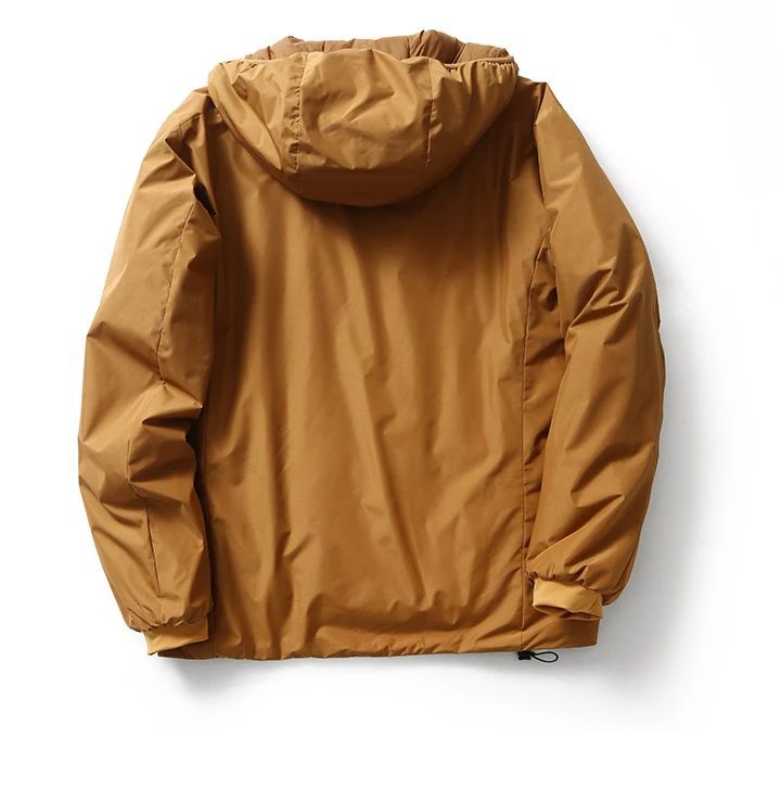 Winter Men's Lightweight Cotton Jacket Water-Resistant Hooded Design Windproof Warm Cotton Coat Fashion Trendy Men's Outerwear Lightweight Thermal  Cotton-Padded