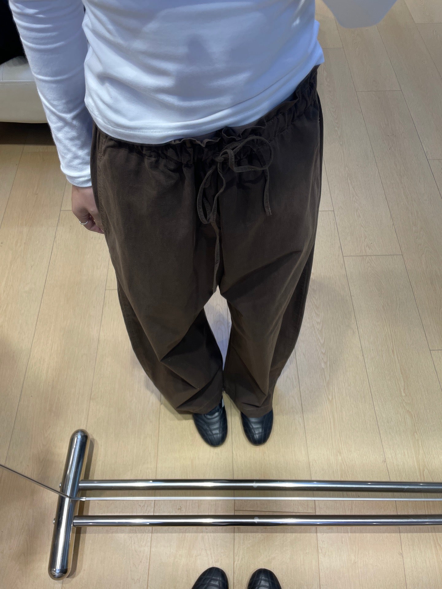 Women's Spring Cotton Blend Casual Pants Loose Fit Drawstring Waist Dark Blue Olive Green Brown S-M-L