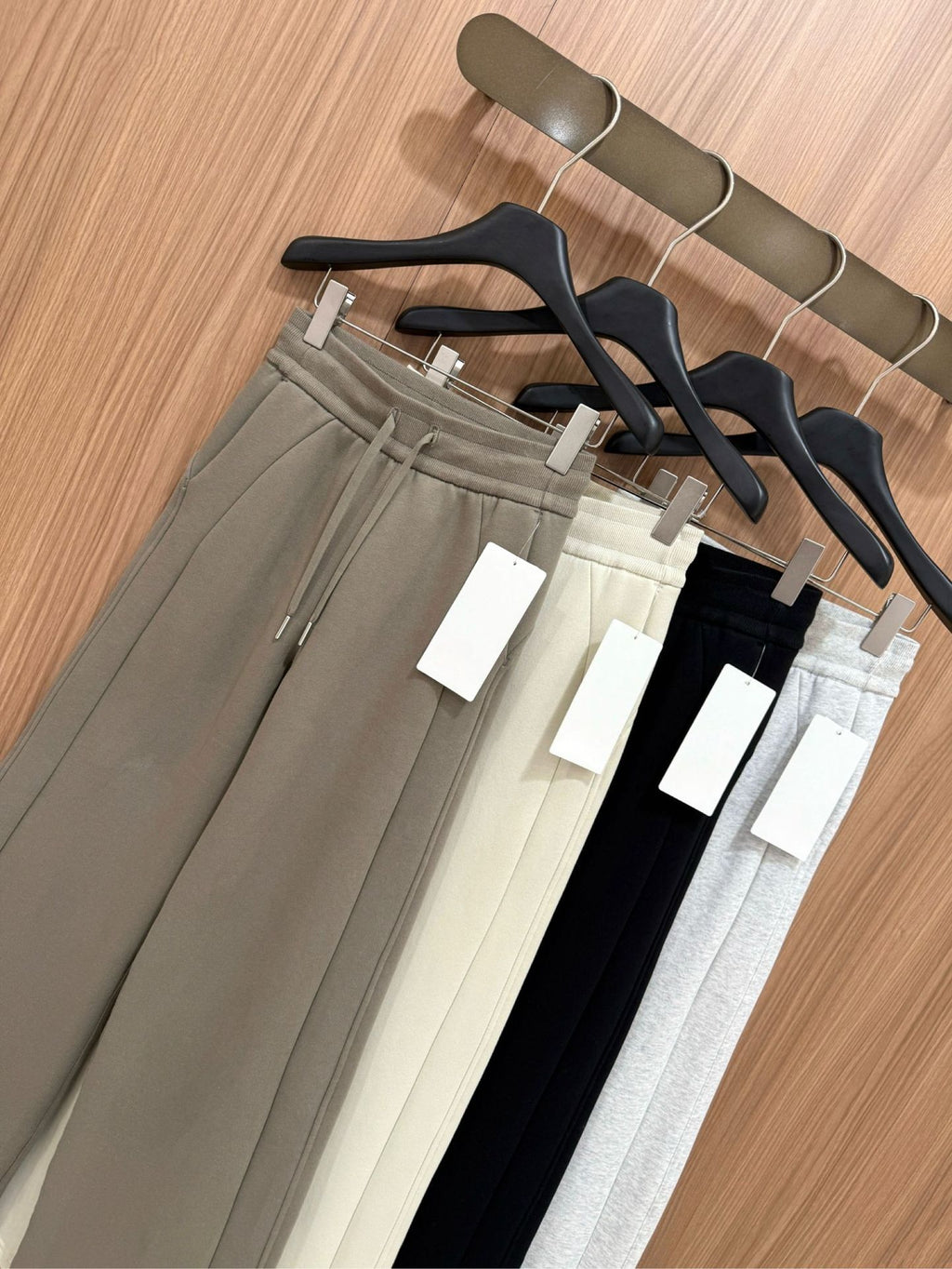 Scb Fleece-Lined High-Waisted Drawstring Wide-Leg Pants Warm Casual Versatile Slimming Autumn Winter Floor-Length Sweatpants 1266