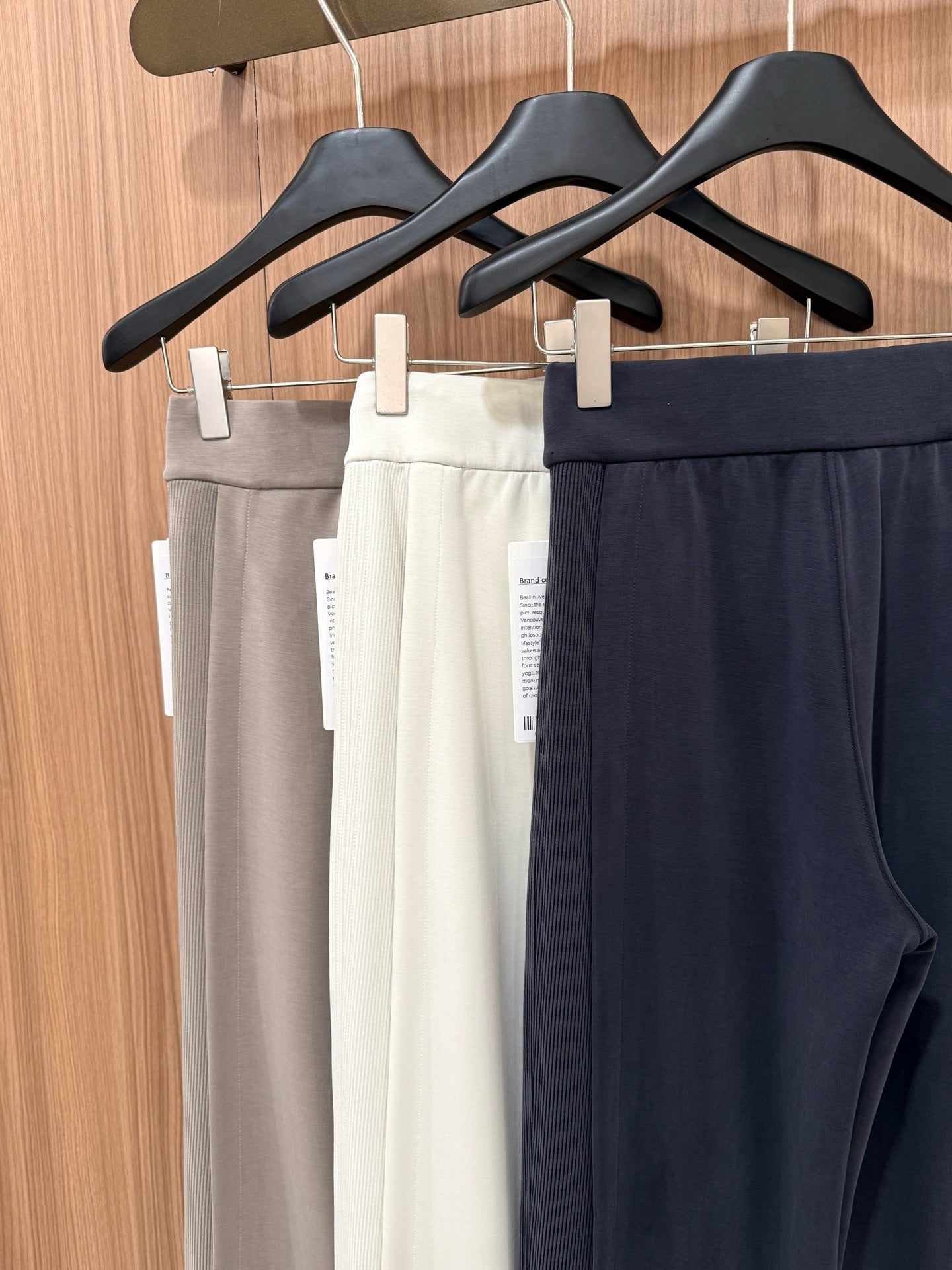 Women's Softstreme Wide-Leg Pants With Contrast Ribbed Design For Spring Autumn