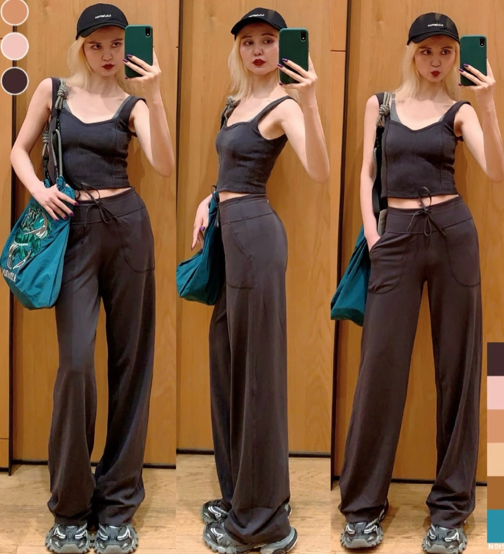 Women's High-Waisted Wide-Leg Yoga Pants Soft Stretchy Breathable