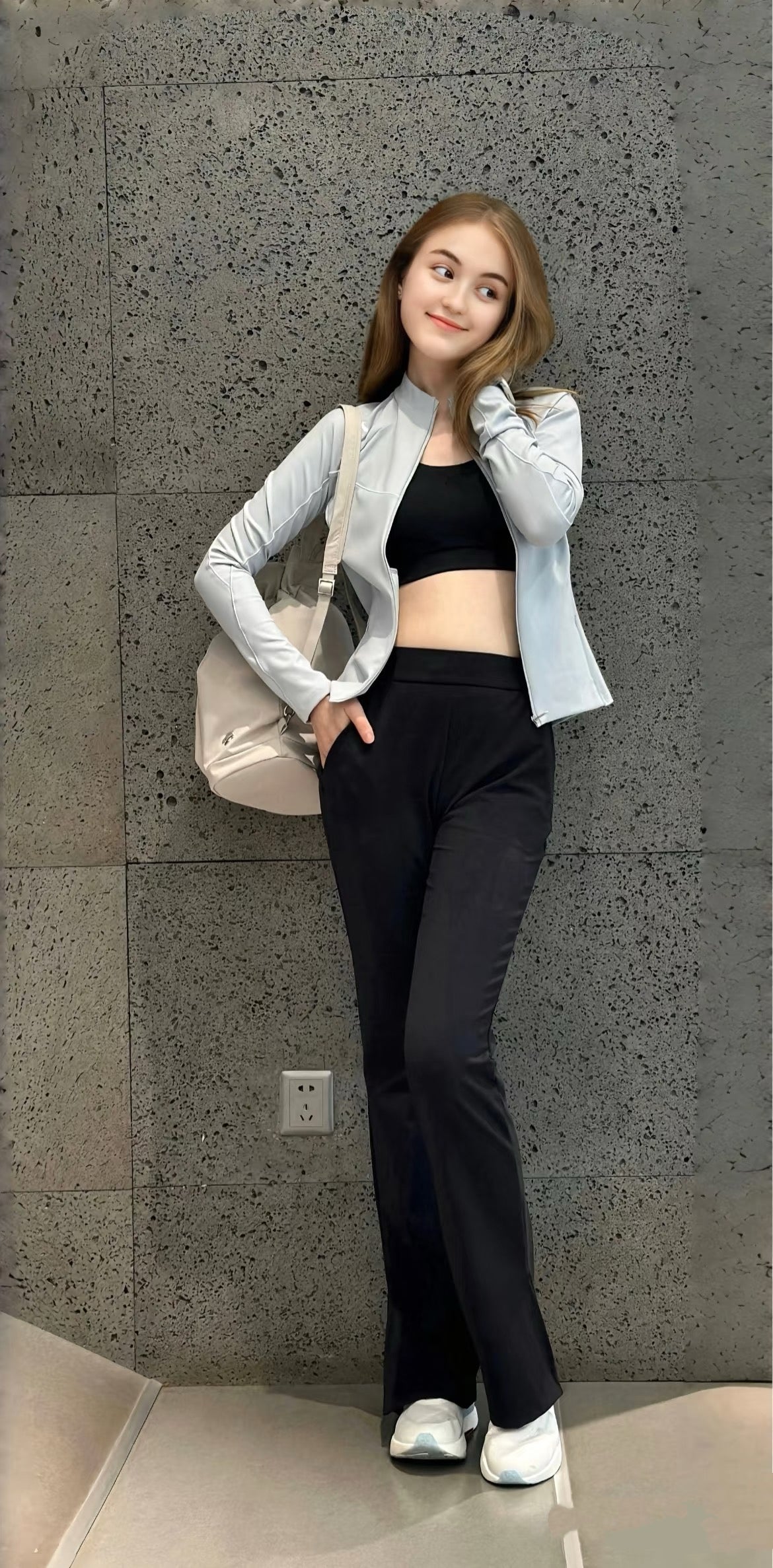 Women's Black High-Waist Stretchy Moisture-Wicking Activewear Pants