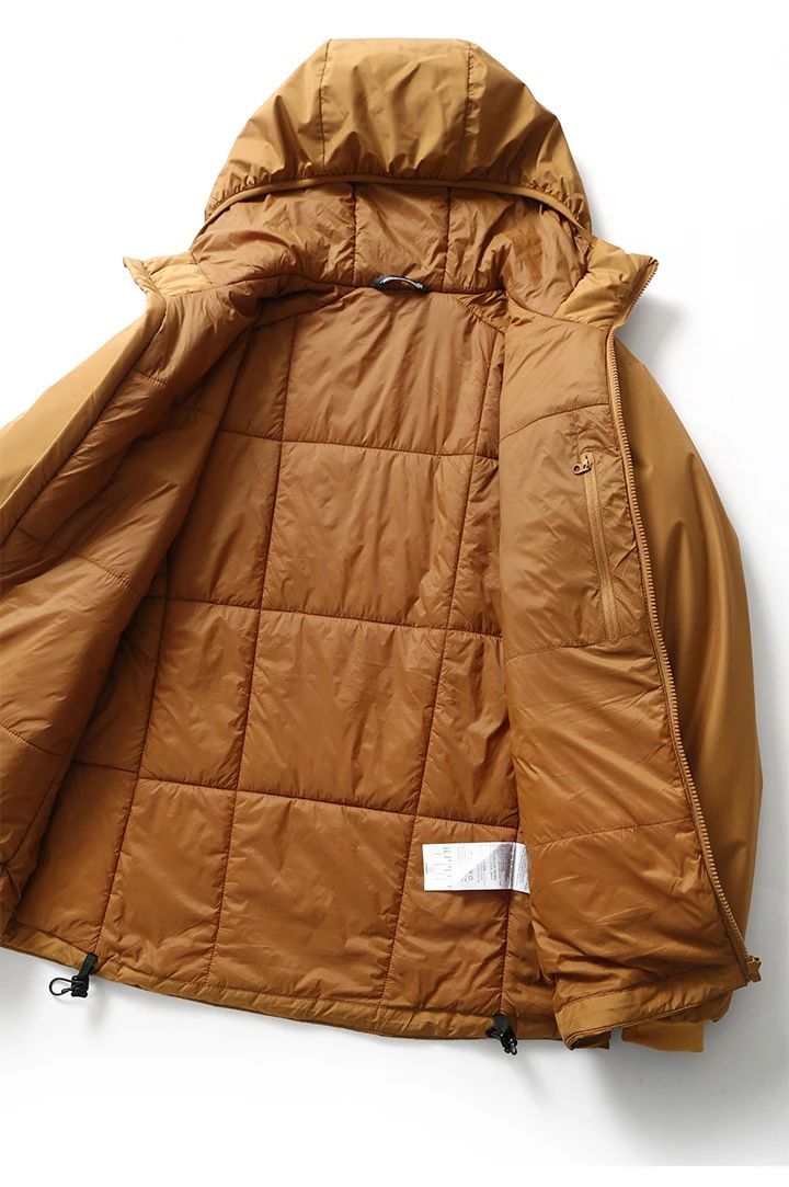 Winter Men's Lightweight Cotton Jacket Water-Resistant Hooded Design Windproof Warm Cotton Coat Fashion Trendy Men's Outerwear Lightweight Thermal  Cotton-Padded
