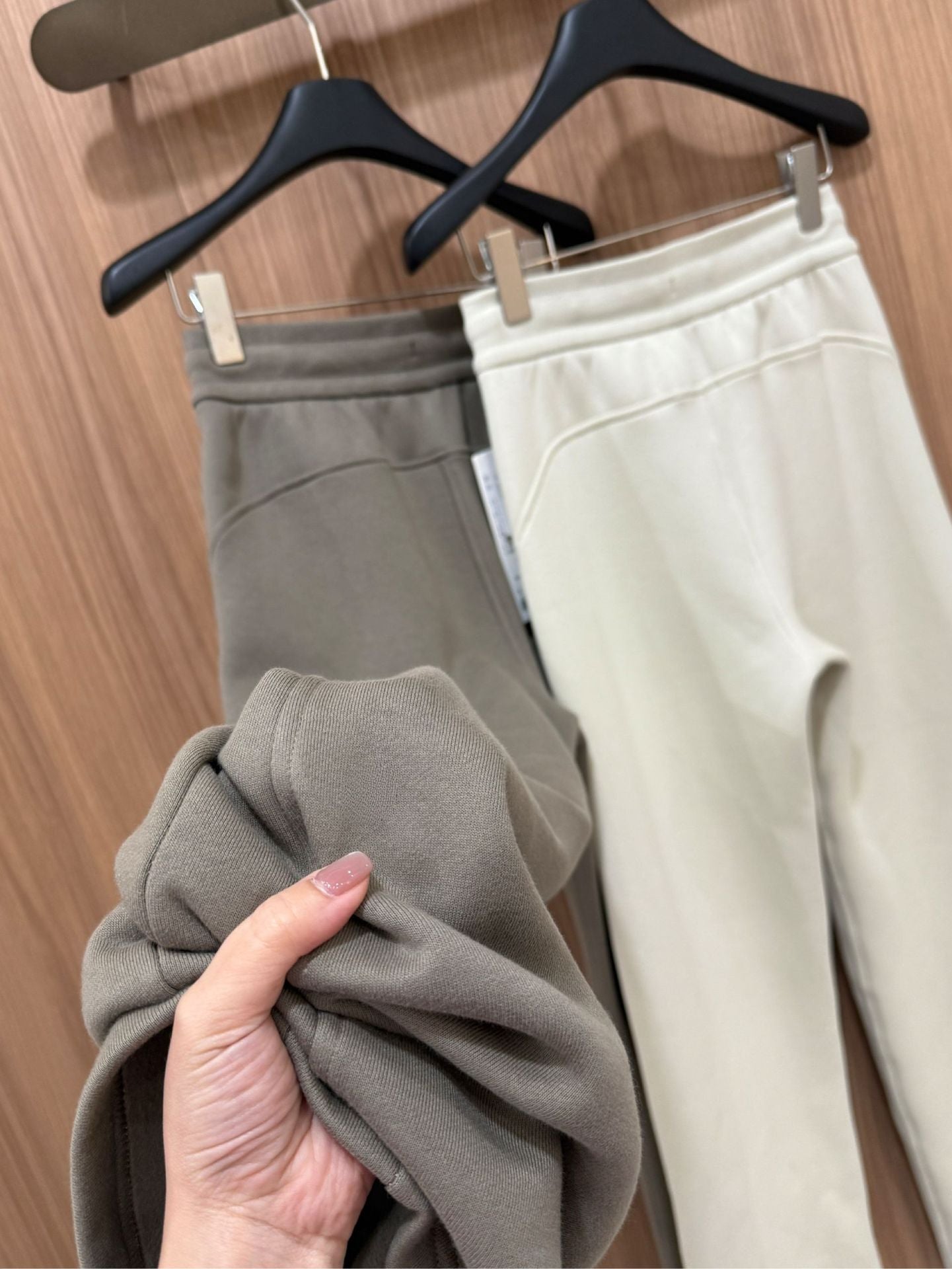 Scb Fleece-Lined High-Waisted Drawstring Wide-Leg Pants Warm Casual Versatile Slimming Autumn Winter Floor-Length Sweatpants 1266