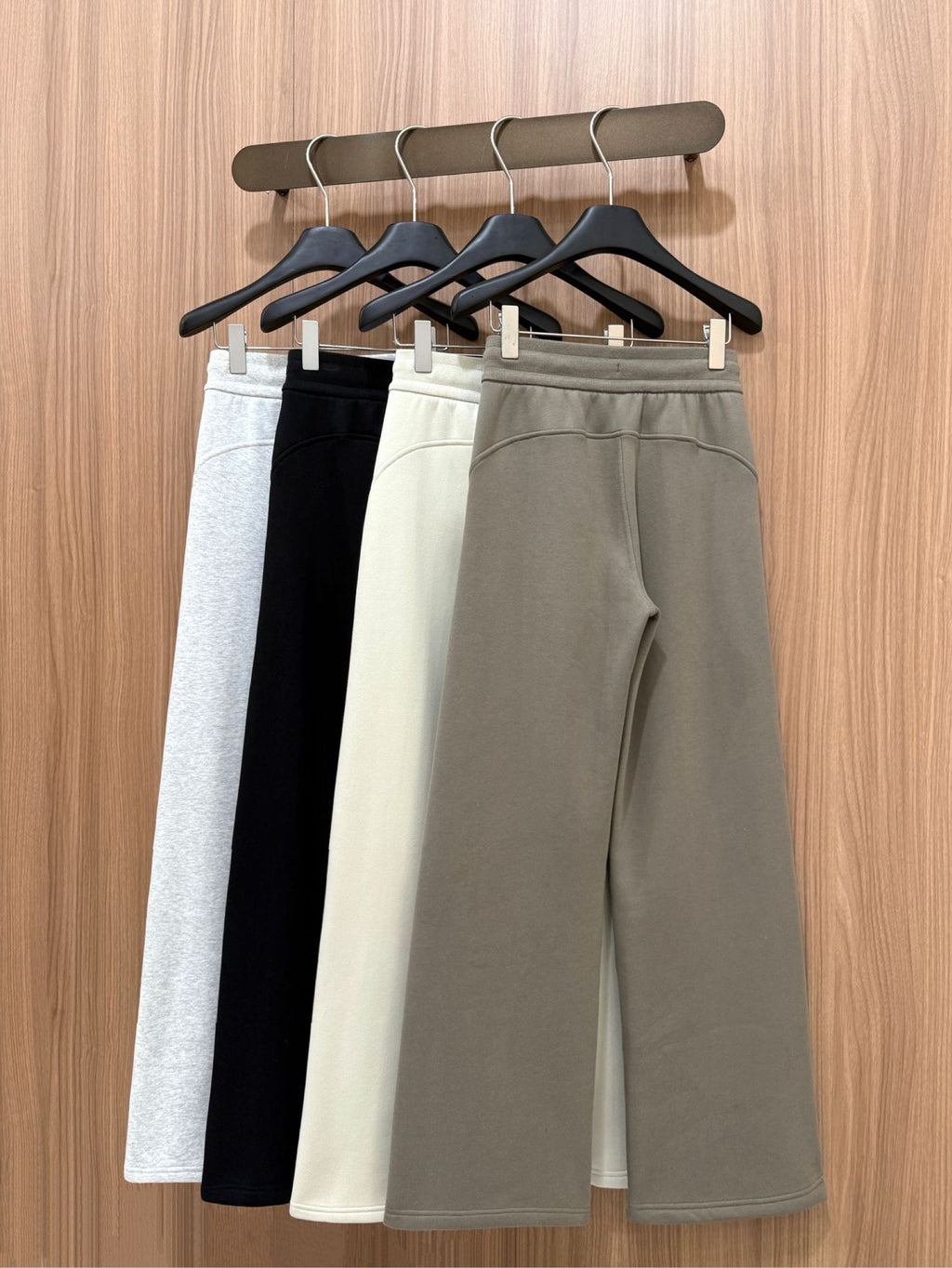 Scb Fleece-Lined High-Waisted Drawstring Wide-Leg Pants Warm Casual Versatile Slimming Autumn Winter Floor-Length Sweatpants 1266