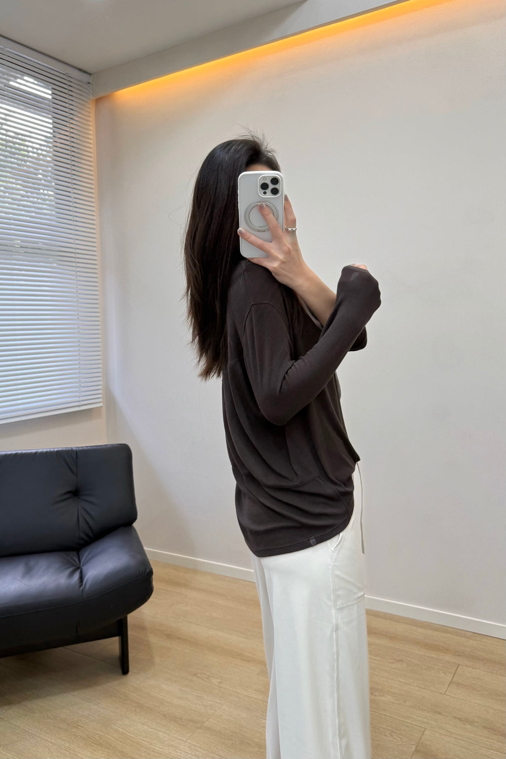 Women's Action Tencel Modal Soft Long Sleeve Breathable Activewear Yoga Running Casual Top Wearing