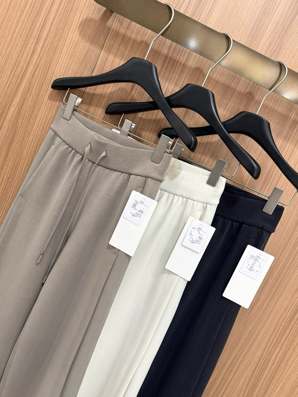 Women's Softstreme Wide-Leg Pants With Contrast Ribbed Design For Spring Autumn