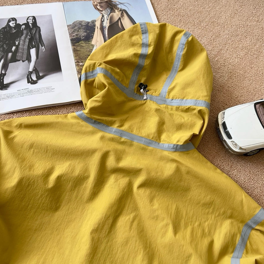 Unisex Lightweight Waterproof Reflective Yellow Outdoor Jacket Quick-Drying