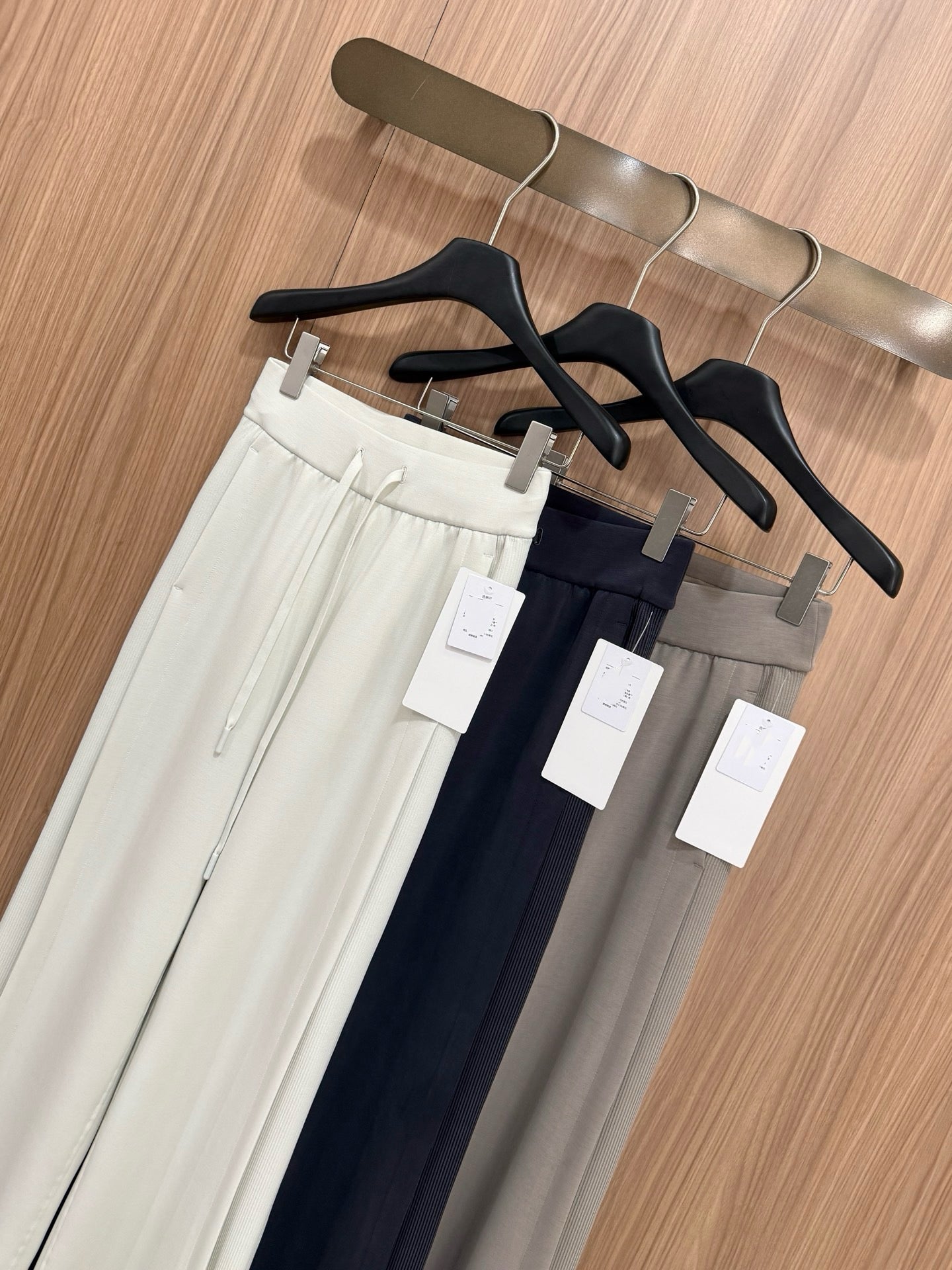 Women's Softstreme Wide-Leg Pants With Contrast Ribbed Design For Spring Autumn