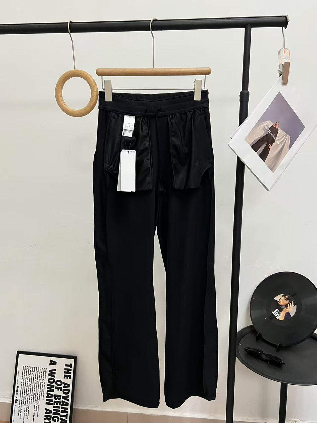 Women's Black High-Waist Stretchy Moisture-Wicking Activewear Pants