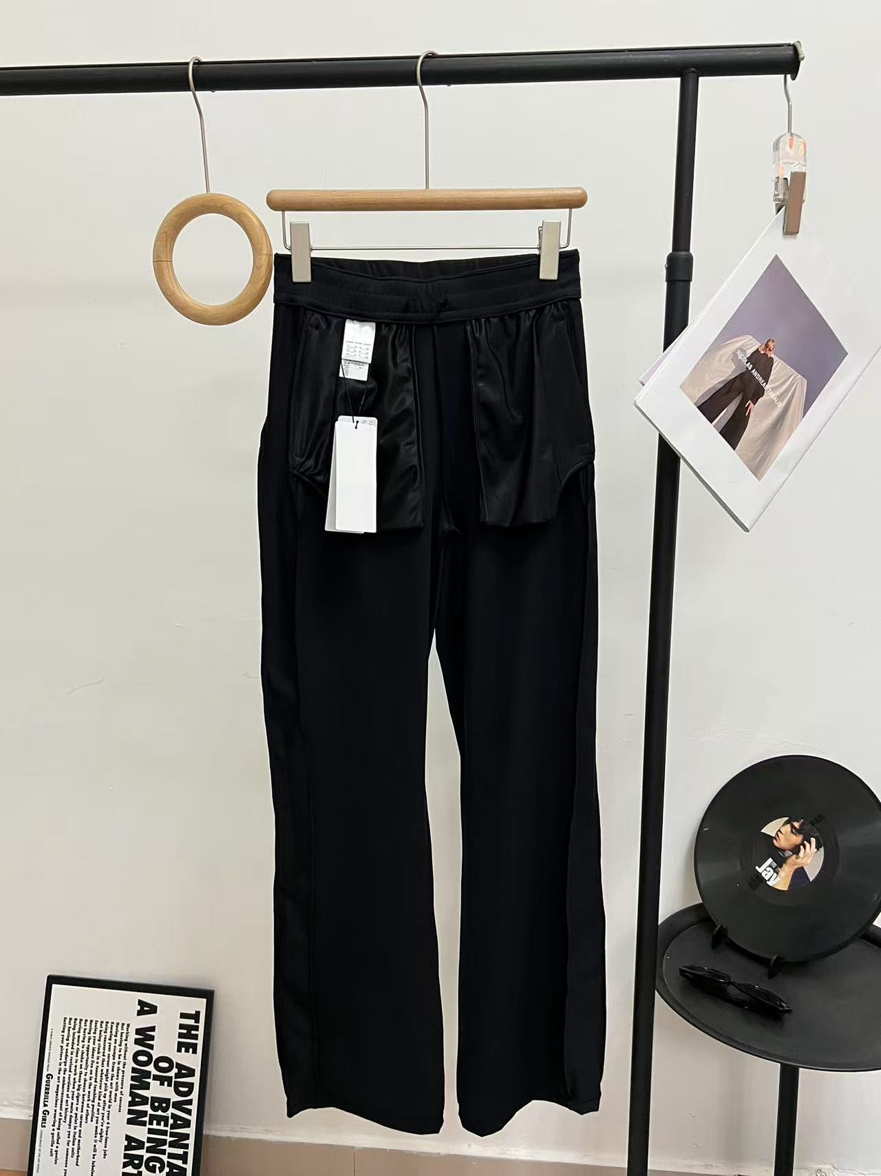 Women's Black High-Waist Stretchy Moisture-Wicking Activewear Pants