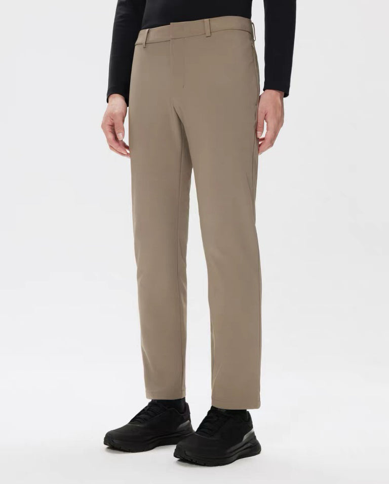 Men's Lightweight Nylon Stretch Casual Pants, Quick-Drying Outdoor Trousers Khaki Black