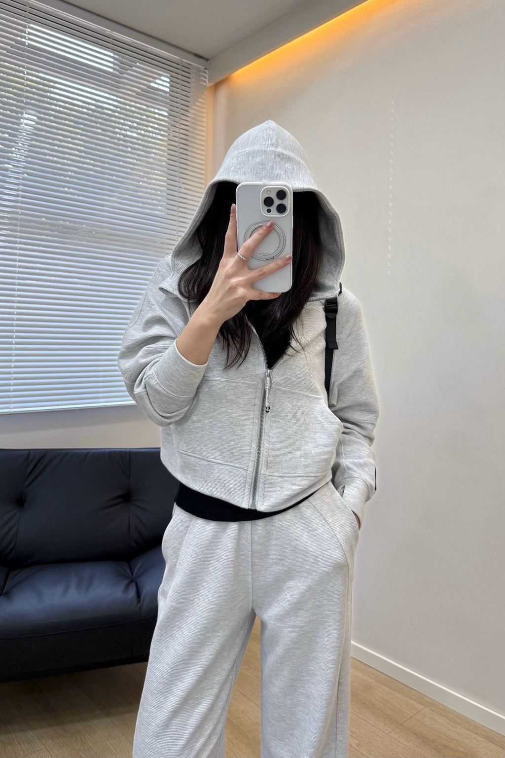 Women's Scu Waffle Texture Activewear Hoodie Pants Set Durable Casual All Seasons Athletic Breathable