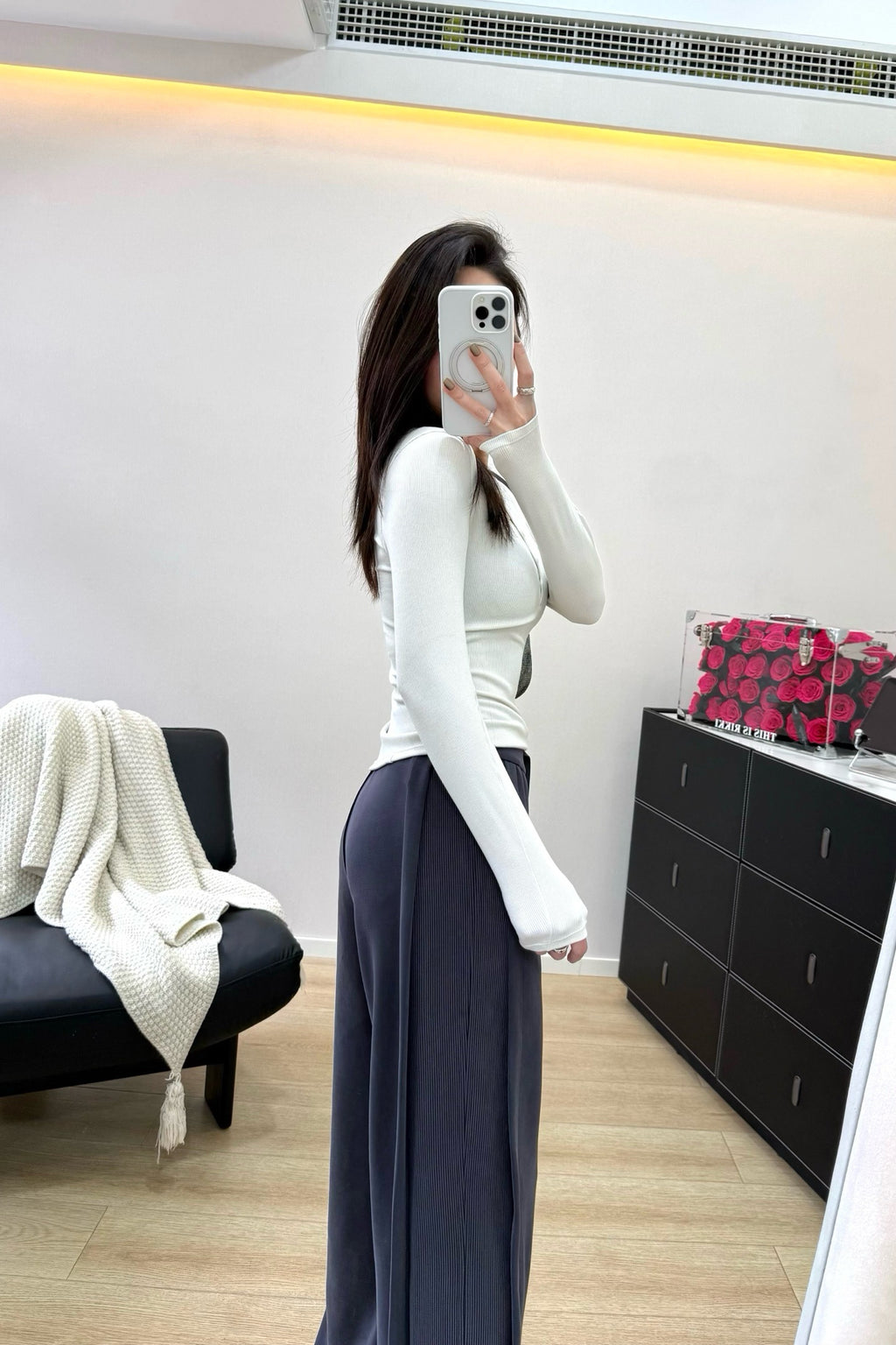 Women's Softstreme Wide-Leg Pants With Contrast Ribbed Design For Spring Autumn
