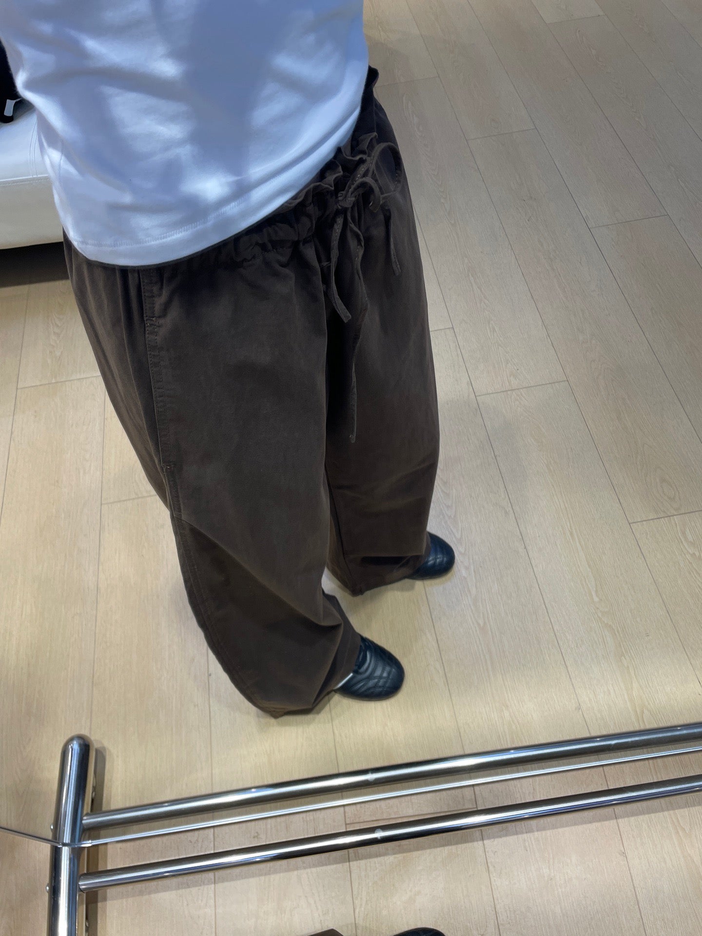 Women's Spring Cotton Blend Casual Pants Loose Fit Drawstring Waist Dark Blue Olive Green Brown S-M-L