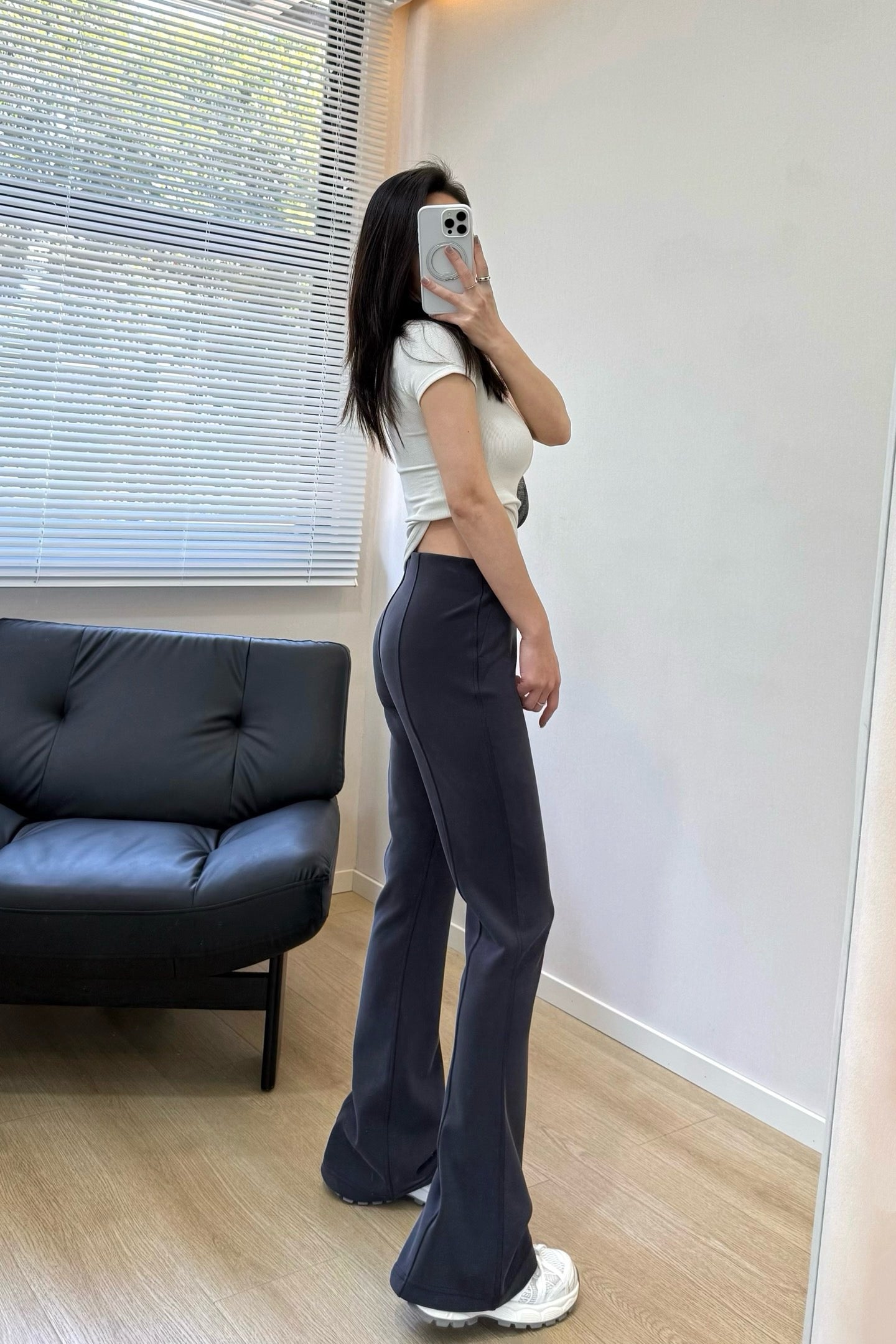 Women's Air Layer Modal Micro Flare Pants Soft Slim Fit Casual Trousers