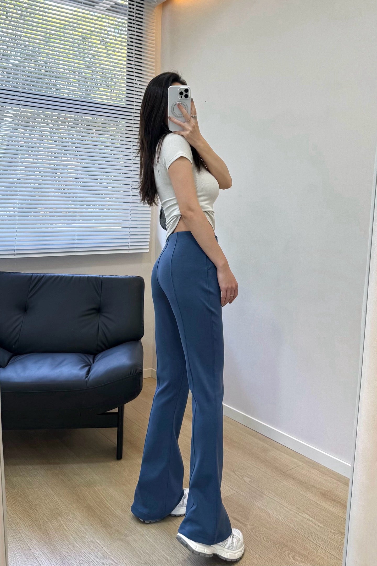 Women's Air Layer Modal Micro Flare Pants Soft Slim Fit Casual Trousers