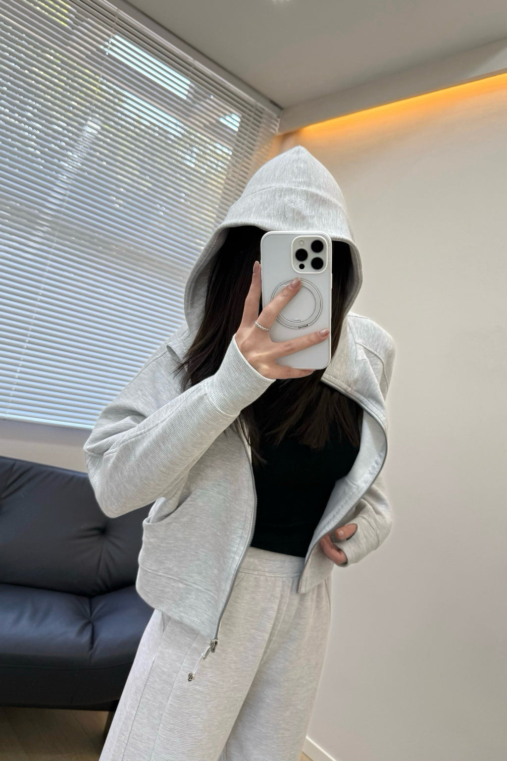 Women's Scu Waffle Texture Activewear Hoodie Pants Set Durable Casual All Seasons Athletic Breathable