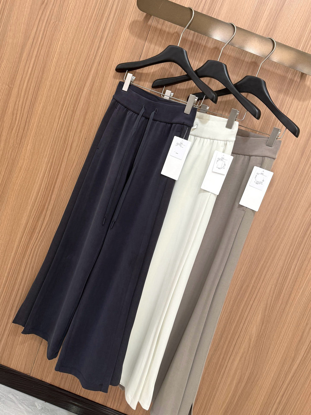 Women's Softstreme Wide-Leg Pants With Contrast Ribbed Design For Spring Autumn
