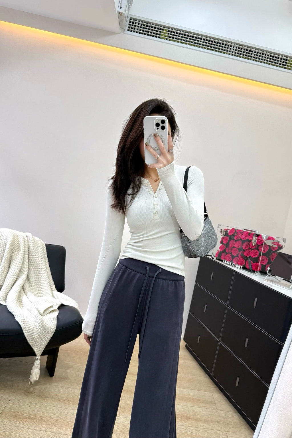 Women's Softstreme Wide-Leg Pants With Contrast Ribbed Design For Spring Autumn