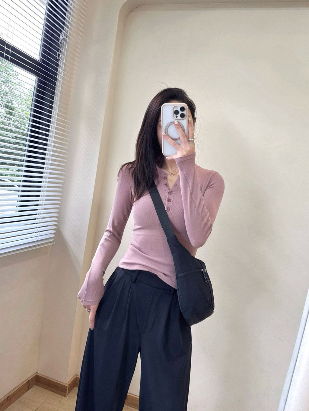 Hold Tight Modal Henley Shirt Slim Fit Yoga Fitness Sports Base Layer T Women's T-shirt