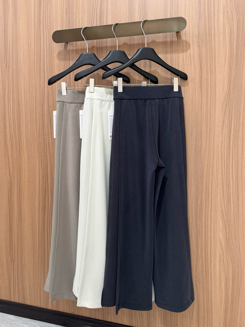 Women's Softstreme Wide-Leg Pants With Contrast Ribbed Design For Spring Autumn