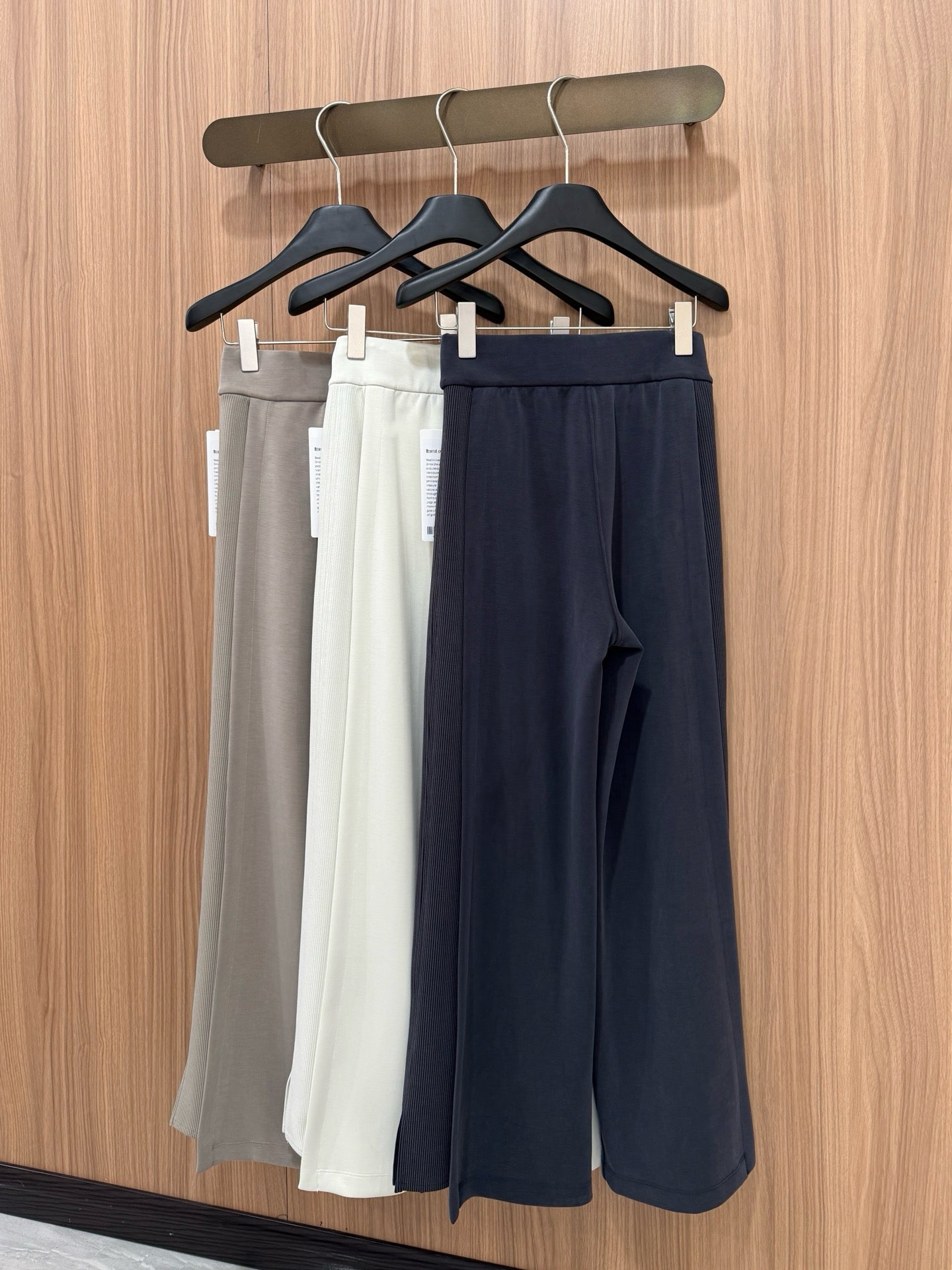 Women's Softstreme Wide-Leg Pants With Contrast Ribbed Design For Spring Autumn