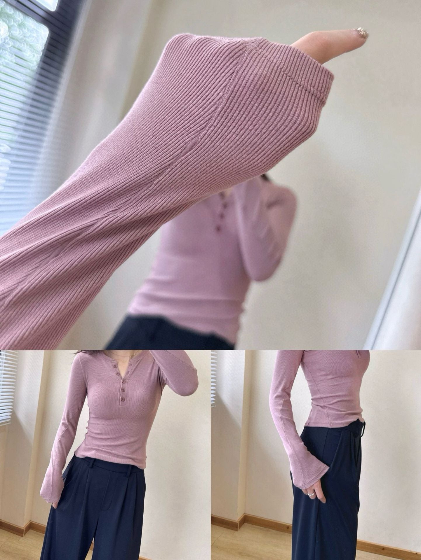 Hold Tight Modal Henley Shirt Slim Fit Yoga Fitness Sports Base Layer T Women's T-shirt