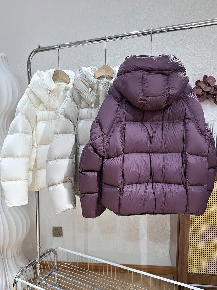 Ultra-Light High Fill Power White Goose Down Jacket Anti-Leakage Tech & Breathable Nylon Shell 90% Northern White Goose Down Parka - 800FP Fluffy Warmth with Innovative Anti-Down Stitching