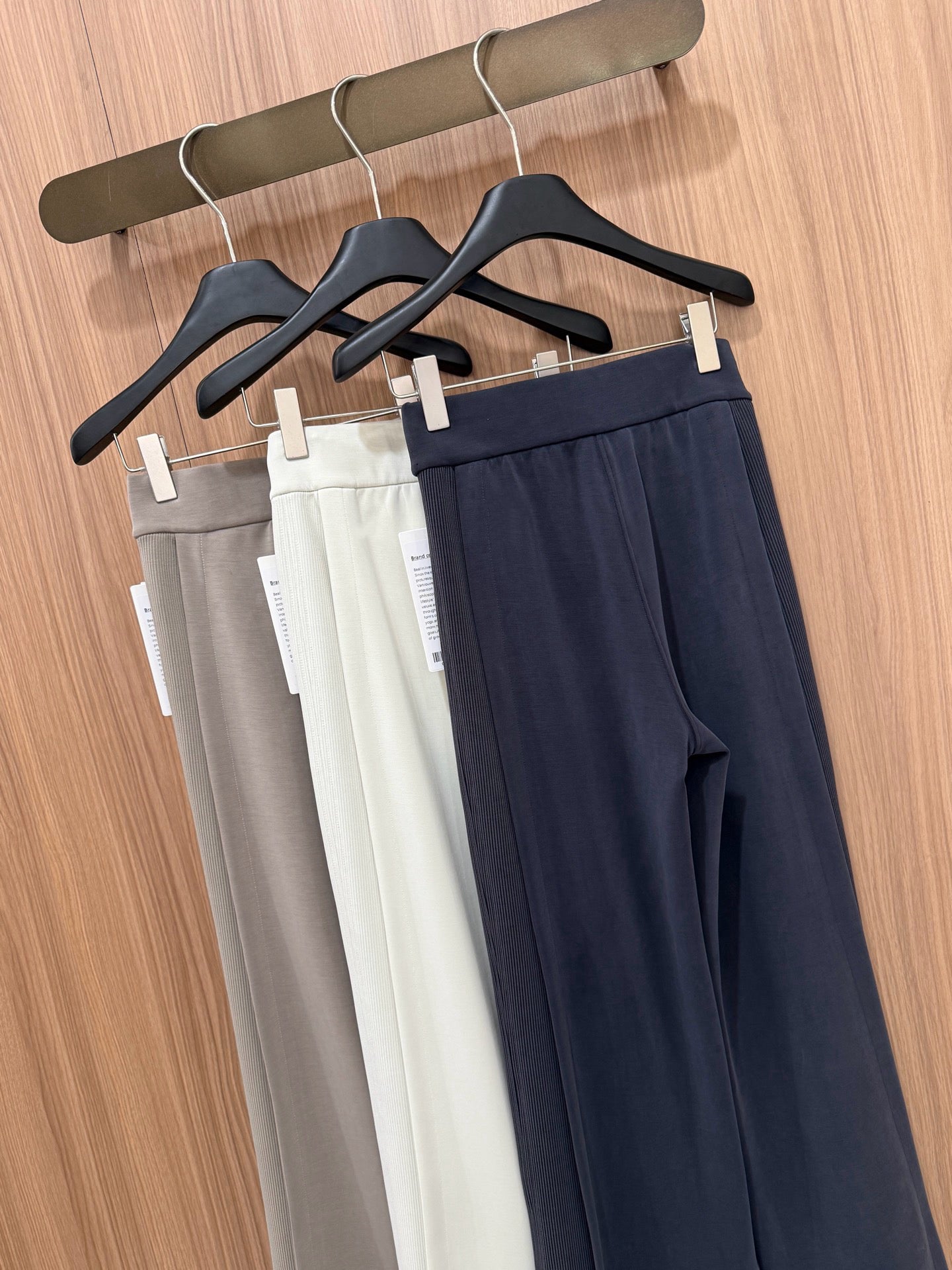 Women's Softstreme Wide-Leg Pants With Contrast Ribbed Design For Spring Autumn