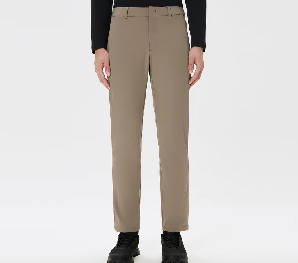 Men's Lightweight Nylon Stretch Casual Pants, Quick-Drying Outdoor Trousers Khaki Black