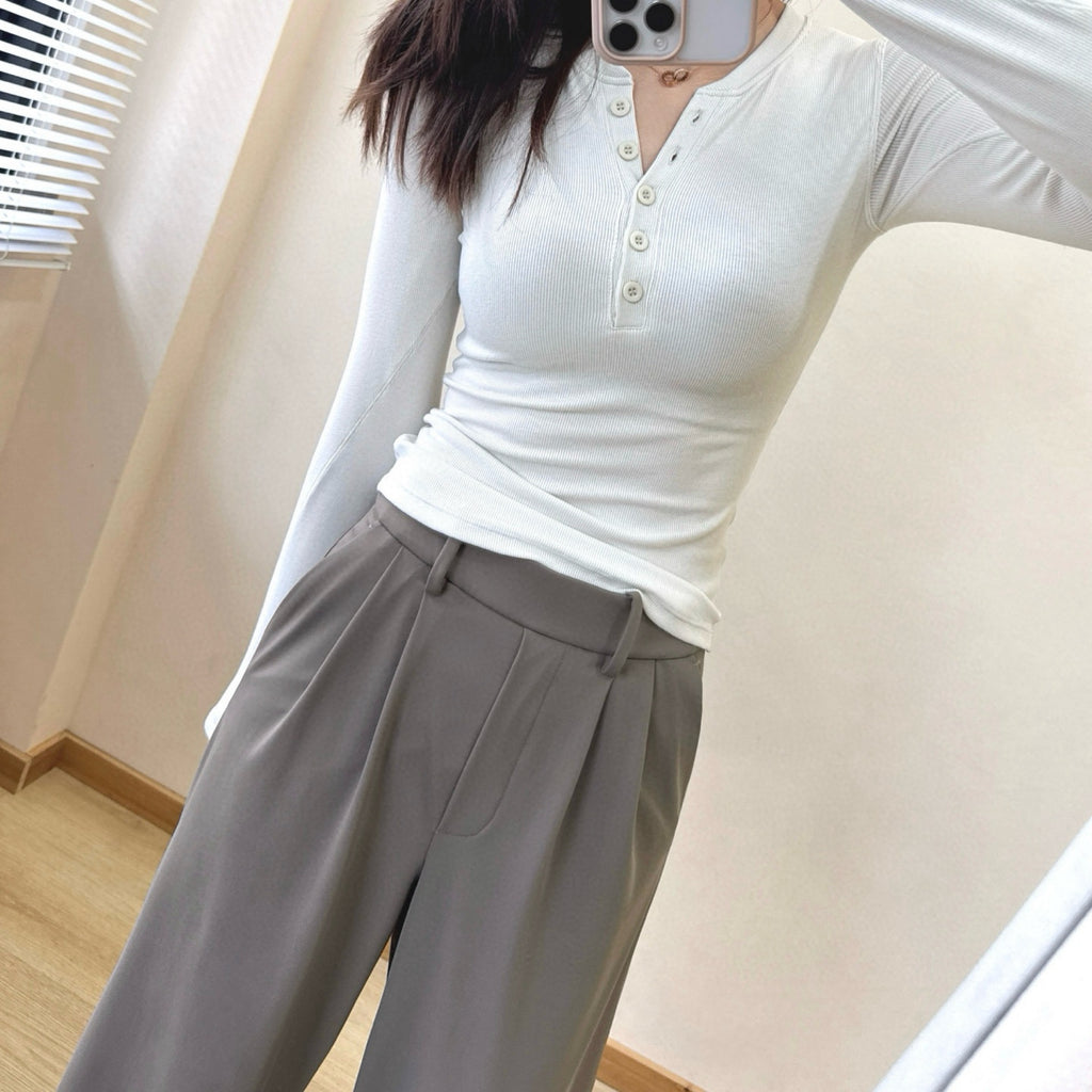 Hold Tight Modal Henley Shirt Slim Fit Yoga Fitness Sports Base Layer T Women's T-shirt