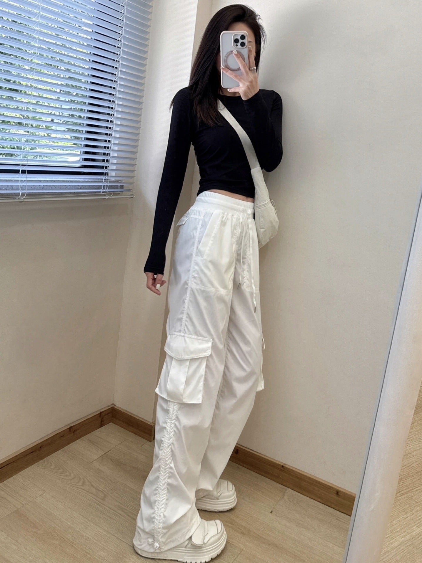 Dance Studio Workwear Loose Pants Lightweight Outdoor Quick-Dry Casual Sports High-Waist Drawstring Straight-Leg Pants for Women