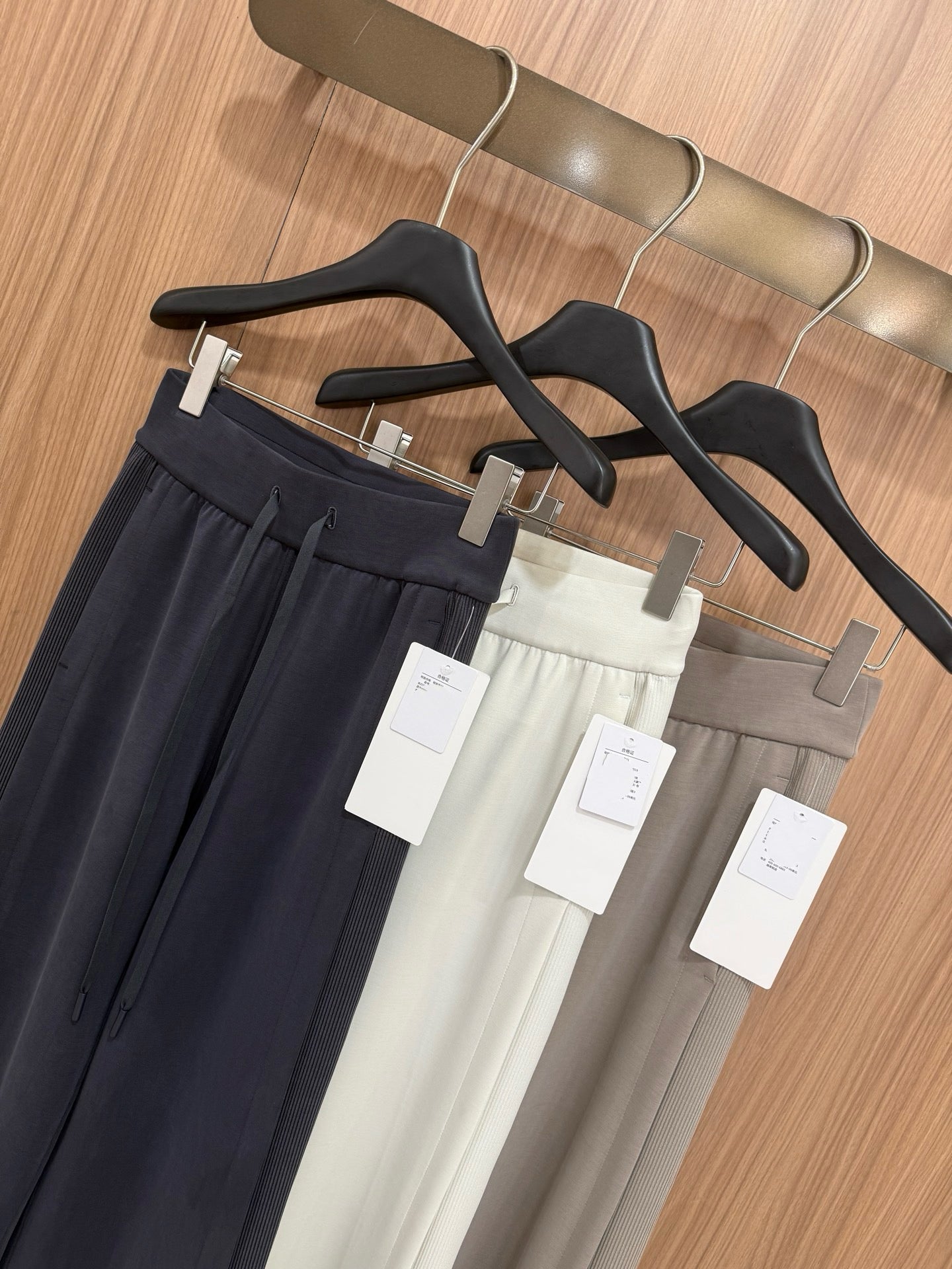 Women's Softstreme Wide-Leg Pants With Contrast Ribbed Design For Spring Autumn
