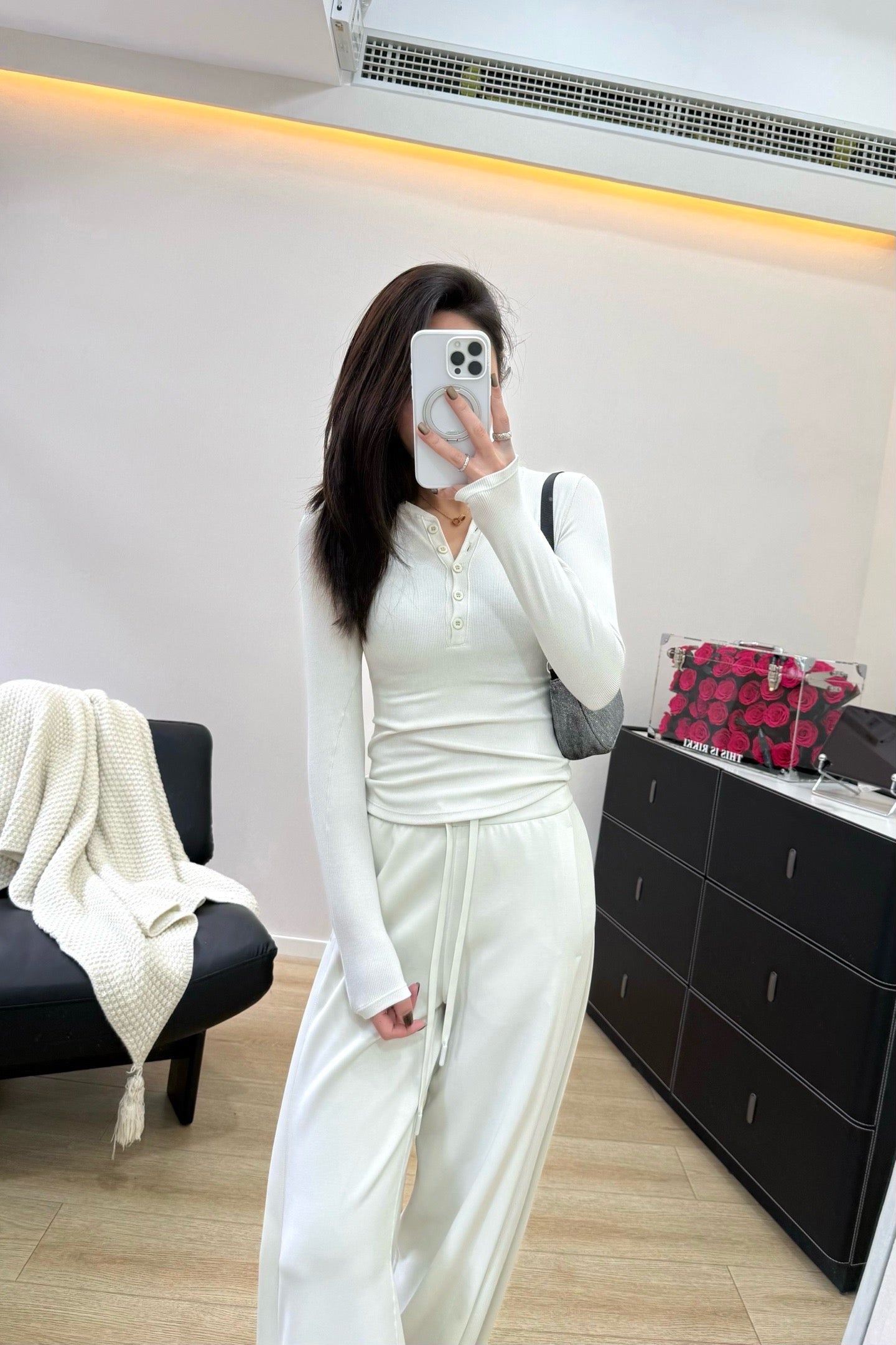 Women's Softstreme Wide-Leg Pants With Contrast Ribbed Design For Spring Autumn