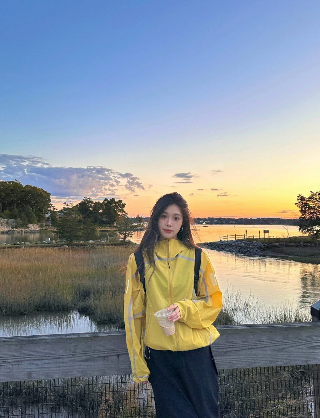 Unisex Lightweight Waterproof Reflective Yellow Outdoor Jacket Quick-Drying