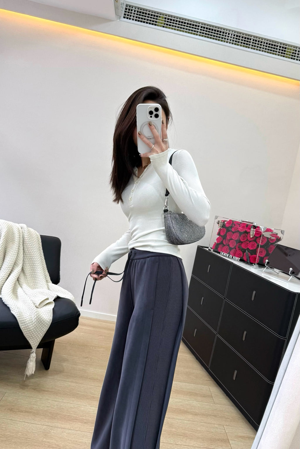 Women's Softstreme Wide-Leg Pants With Contrast Ribbed Design For Spring Autumn