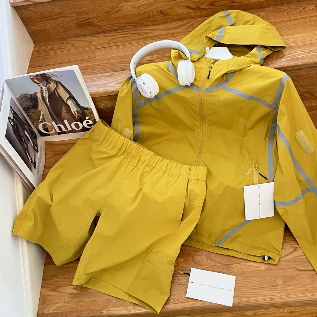 Unisex Lightweight Waterproof Reflective Yellow Outdoor Jacket Quick-Drying