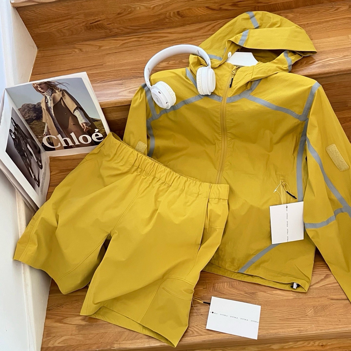 Unisex Lightweight Waterproof Reflective Yellow Outdoor Jacket Quick-Drying