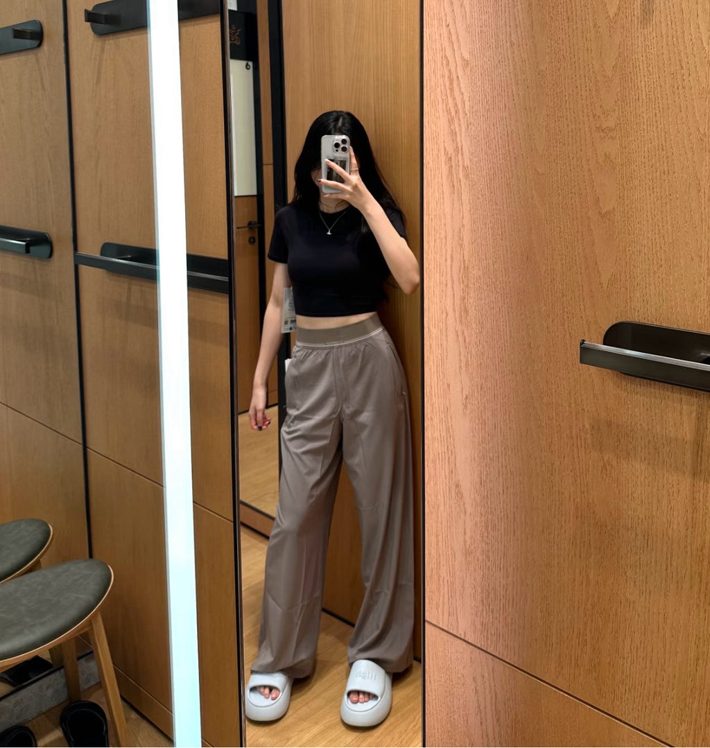 Swift Women's High-Waist Wide-Leg Pants Lightweight Breathable Casual