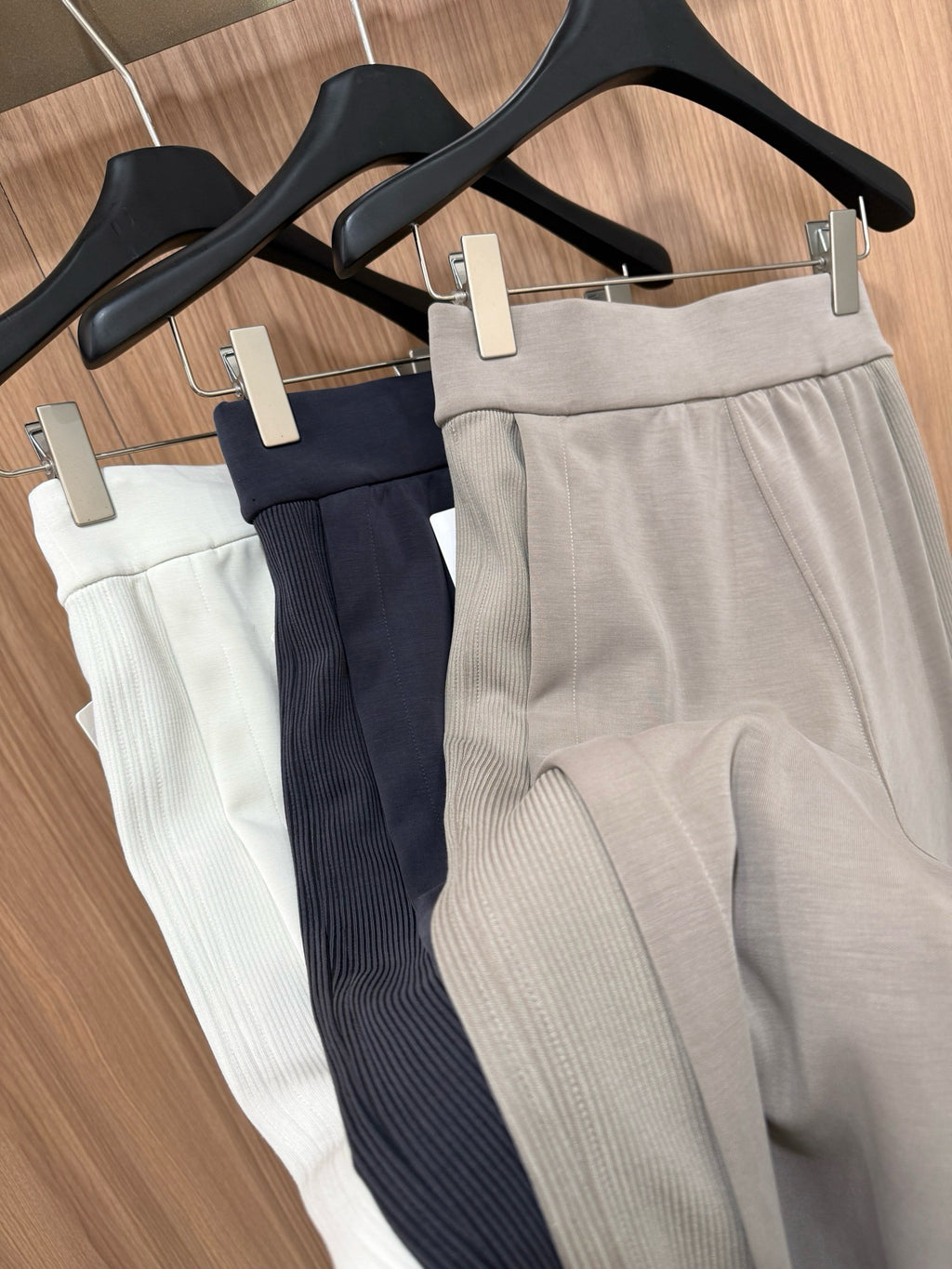 Women's Softstreme Wide-Leg Pants With Contrast Ribbed Design For Spring Autumn