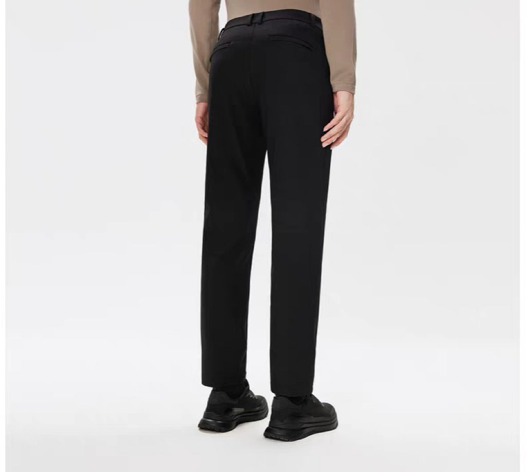 Men's Lightweight Nylon Stretch Casual Pants, Quick-Drying Outdoor Trousers Khaki Black