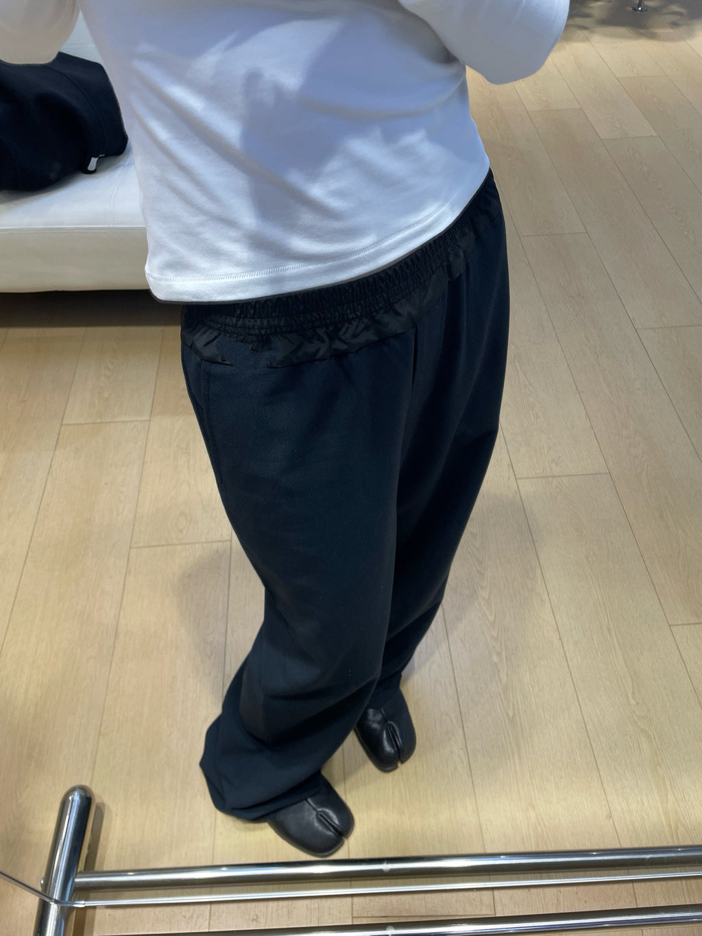 Women's High-Waist Stretchy Wide-Leg Pants Dark Blue Dark Grey S M L