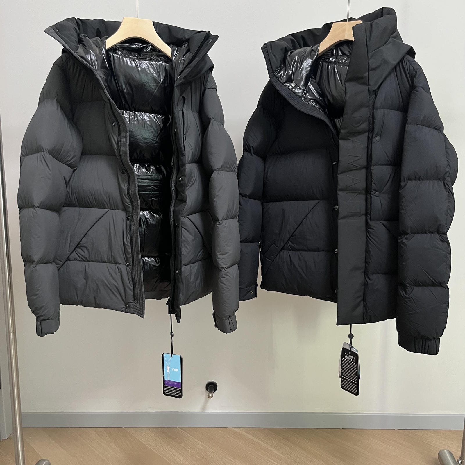 Goose Down Jacket Coat Warm Black Dark Color Unisex Hooded 850FP Toasty Cozy Soft Downy Lightweight model 2319