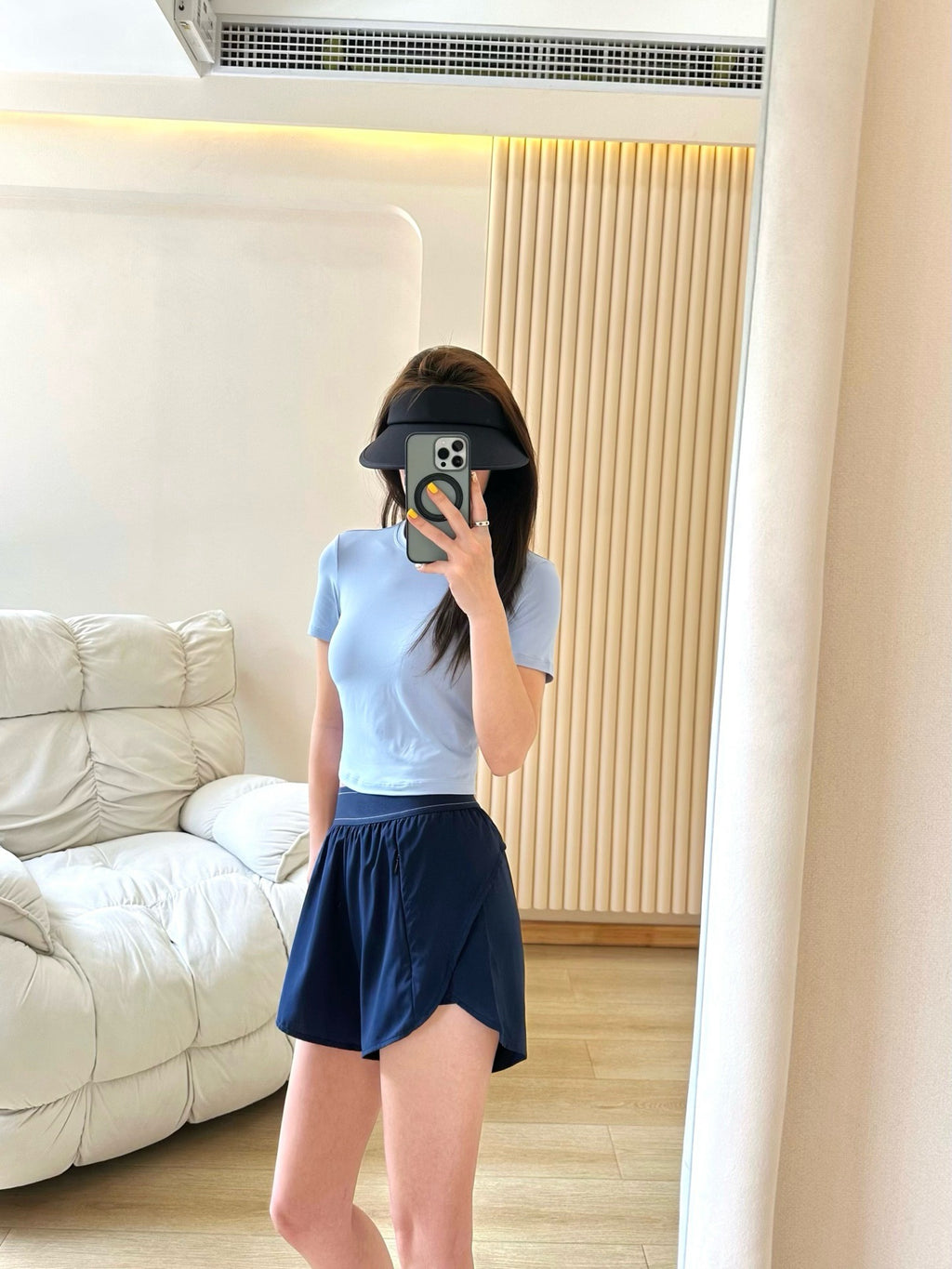 Quick-Dry Breathable Lined Shorts High Waist Webbing Yoga Fitness Running Anti-Exposure Women