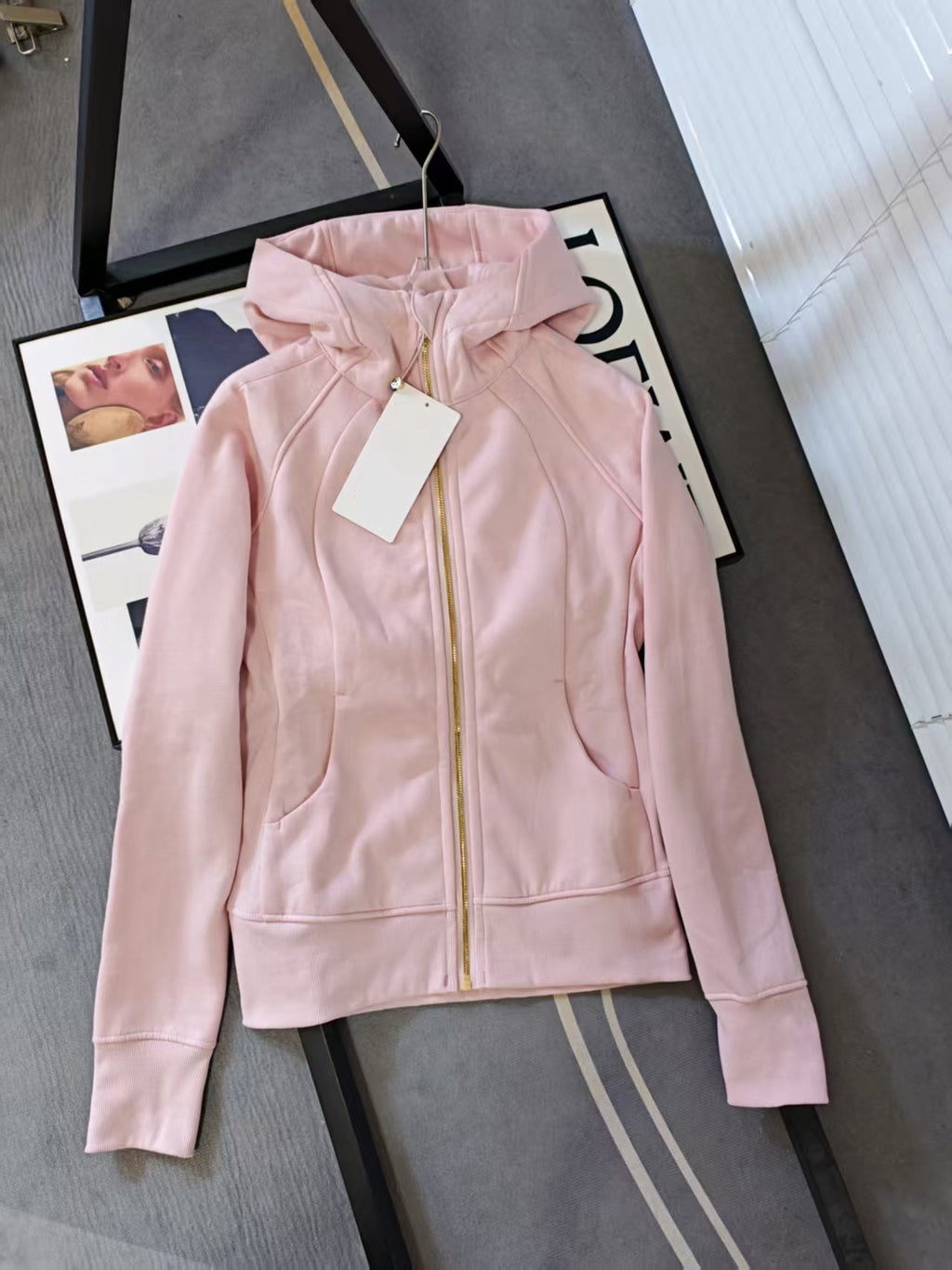 Women’s Slim Fit Thermal Fleece Hoodie 3D Ergonomic Jacket with Side Ribbed Panels Snatched Waist Workout Top for Gym, Yoga & Commute