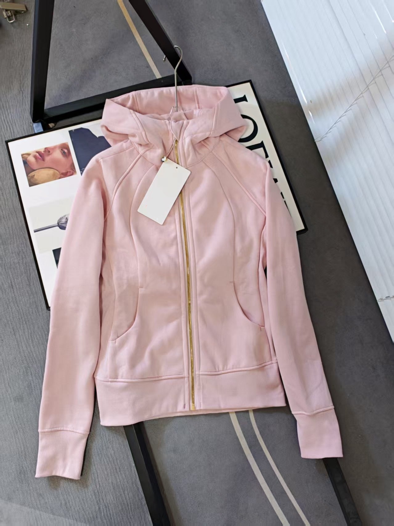 Women’s Slim Fit Thermal Fleece Hoodie 3D Ergonomic Jacket with Side Ribbed Panels Snatched Waist Workout Top for Gym, Yoga & Commute