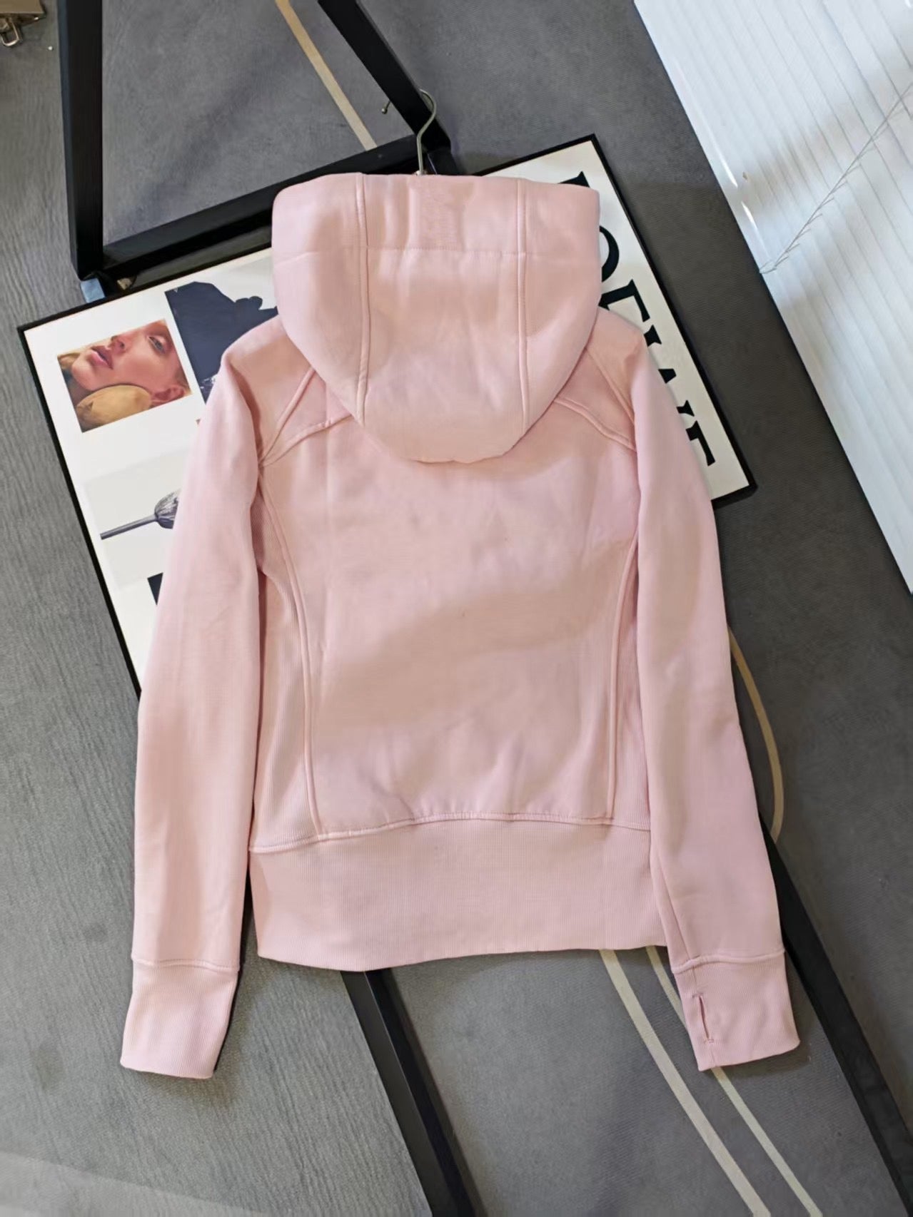 Women’s Slim Fit Thermal Fleece Hoodie 3D Ergonomic Jacket with Side Ribbed Panels Snatched Waist Workout Top for Gym, Yoga & Commute